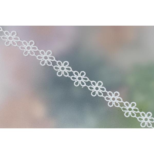 ケミカルレース 1m 小花 オフ白 キナリ (LF6161WHJL00)