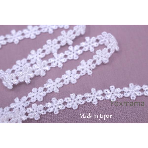 日本製レーヨンケミカルレース 細巾 1m 花01 オフ白 (LFL101OWAP01)