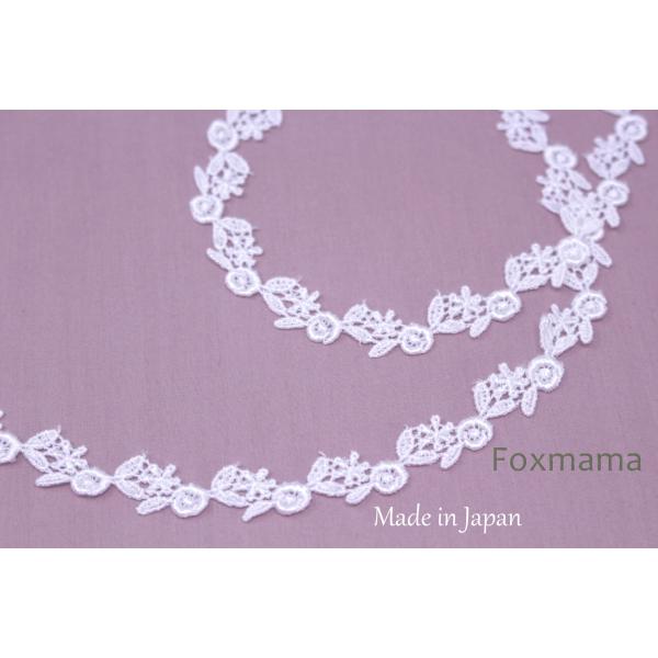 日本製レーヨンケミカルレース 1m 花 オフ白 (LFL121OWAP00)