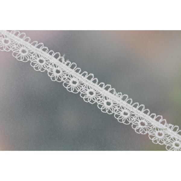 ケミカルレース 1m スカラップ 小花 オフ白 キナリ (LFL121WHJL00)