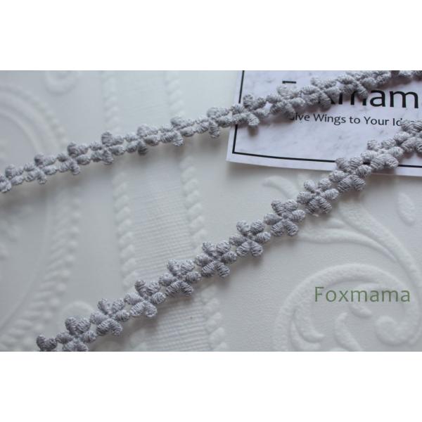 [訳あり]ケミカル綿レース 1m 花 グレー 灰色　(LFL151GYHD00)