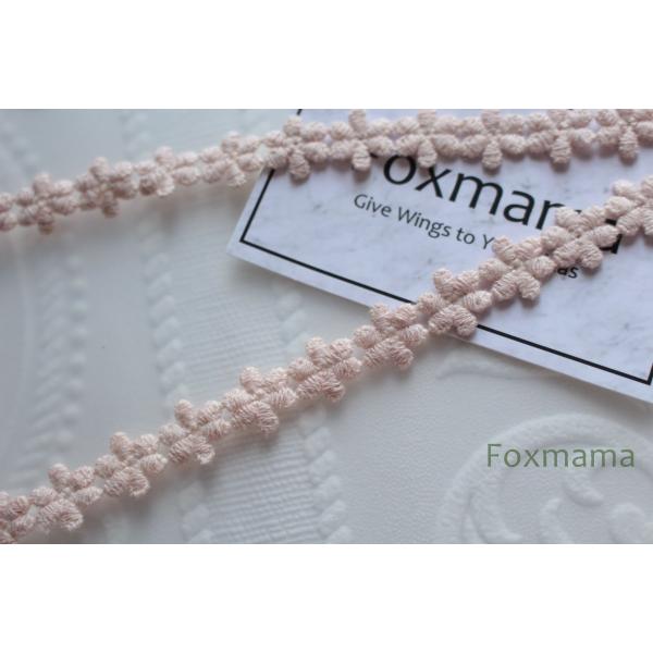 [訳あり]ケミカル綿レース 1m 花　薄ピンクオレンジ　(LFL151OPHD00)