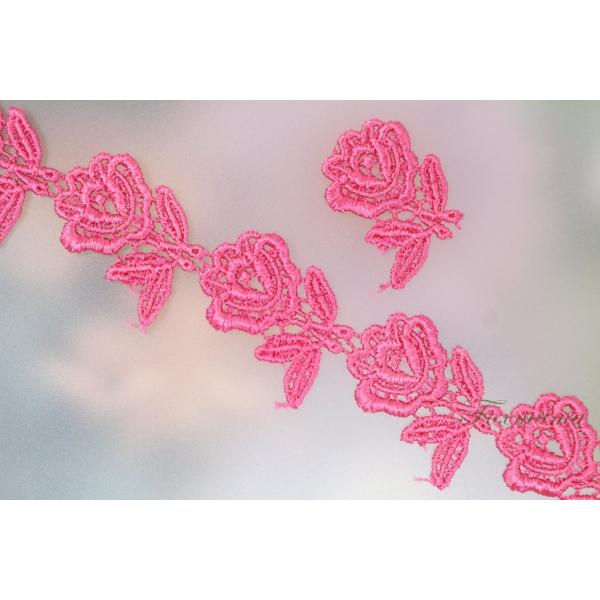 ケミカルレース 1m 花 フラワー ローズピンク (LFL251RPJB00)