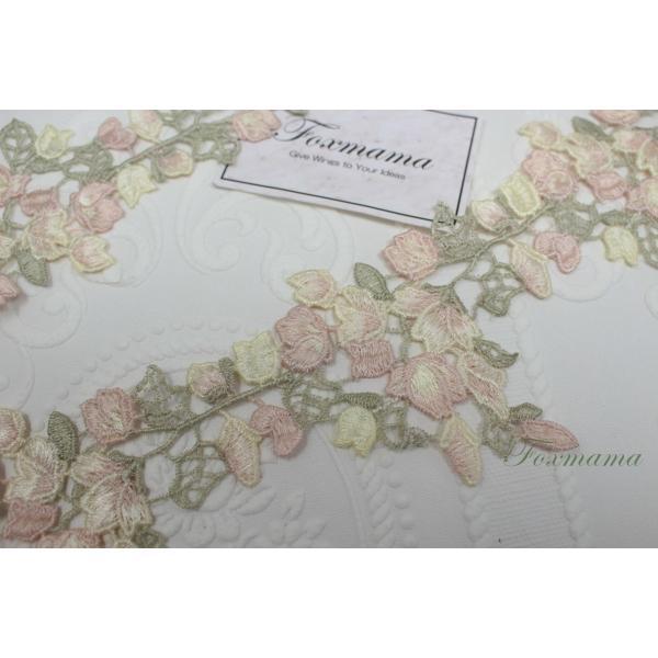 ケミカルレース 0.5m 薄緑の葉  薄ピンクの花 (LFL951PKHL00)