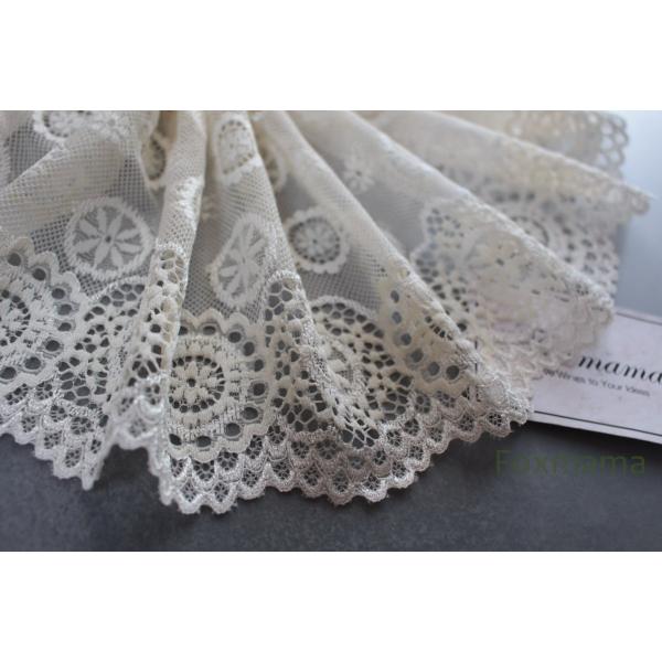 ストレッチレース 0.5m 花 クリーム色系 (LFLA90CMHLSC)