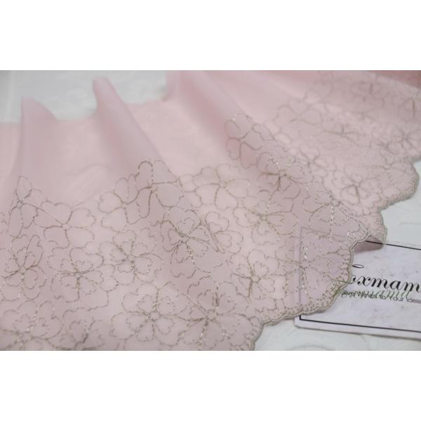 シフォン刺繍レース 0.5m 花 片山 薄ピンク系 (LFLA9FPKHLKY)