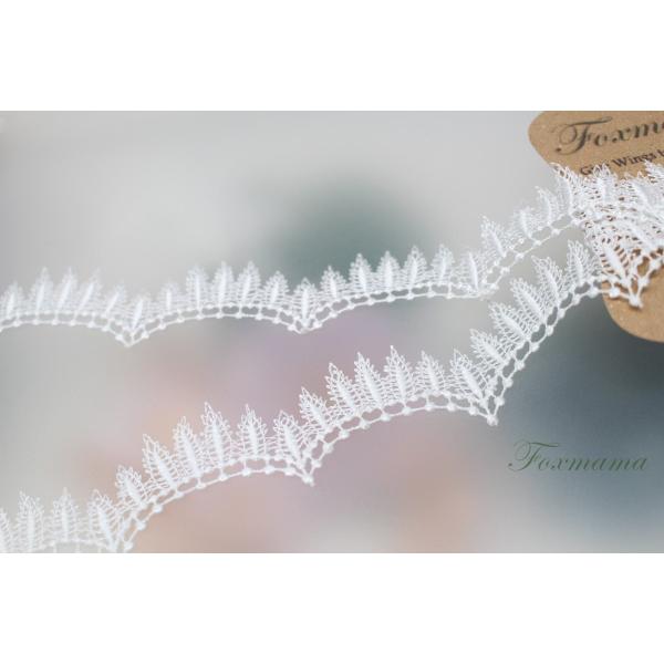 ケミカルレース 0.5m 葉っぱ キナリ・オフ白 (LLF251KNSE00)