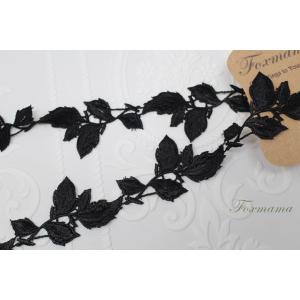 ケミカルレース 0.5m 葉っぱ 黒 (LLF461BKSA00)