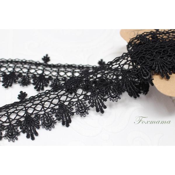 ケミカルレース 1m 葉っぱ 黒 (LLF491BKSA00)