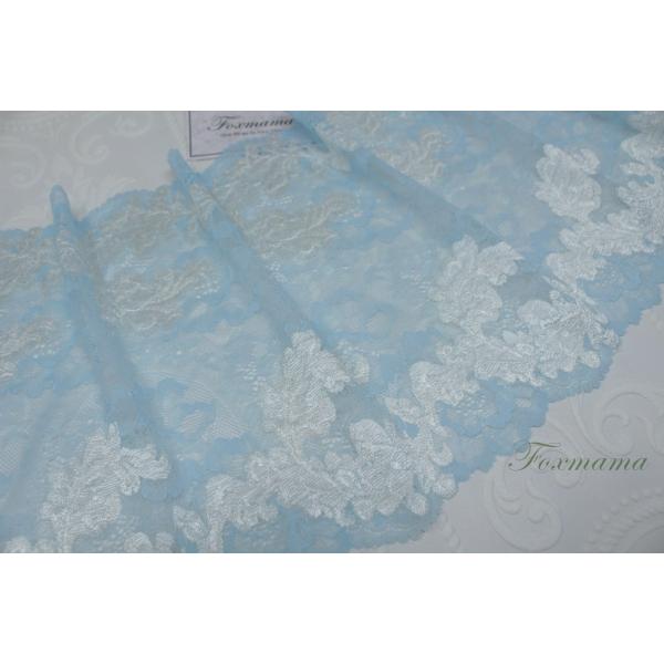 ストレッチレース 0.5m 葉 雲 羽根 水色 (LLFB30WTHLSC)