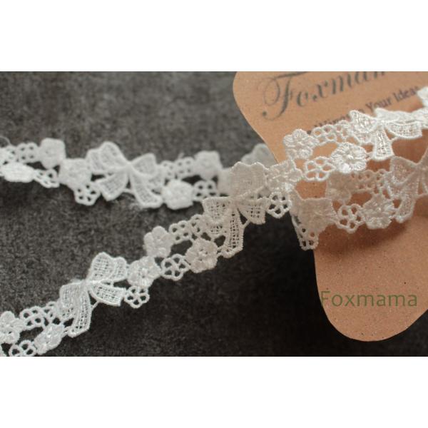 ケミカルレース 1m リボン 花 オフ白 (LRB201OWHD00)