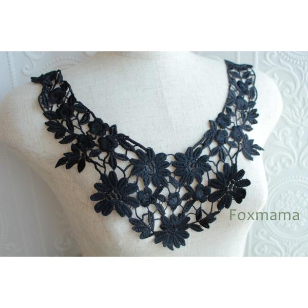 ケミカルレースモチーフ 1枚 花 黒 (MCLB71BKHH00)