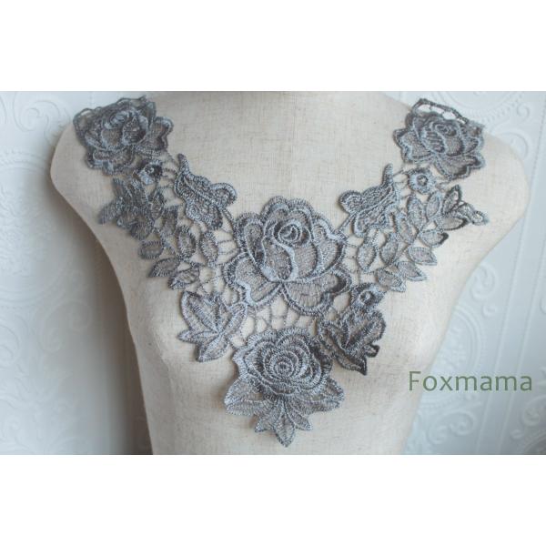 ケミカルレースモチーフ 1枚 花 グレー 灰色 (MCLC31GYHD00)
