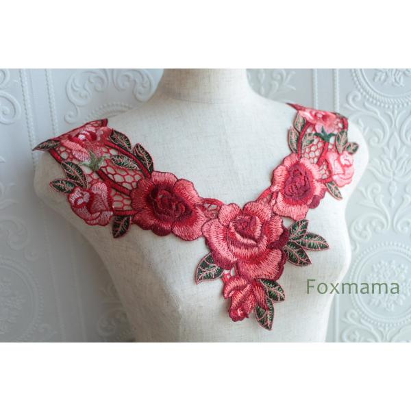 ケミカルレースモチーフ 1枚 花 ピンク・赤系 (MCLC41DPHD00)