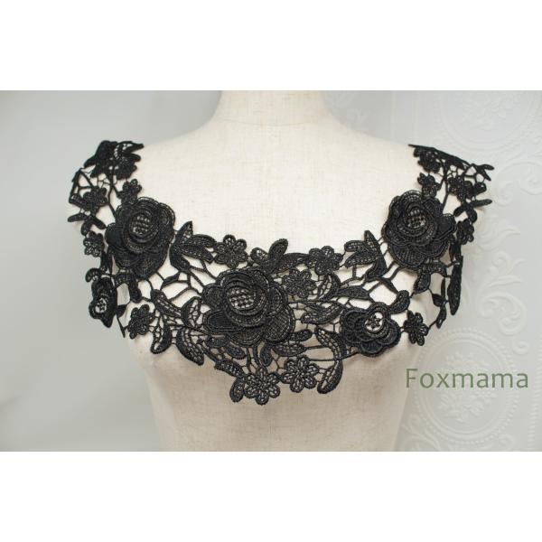 ケミカルレースモチーフ 1枚 花  ブラック 黒色 (MCLD01BKSE00)