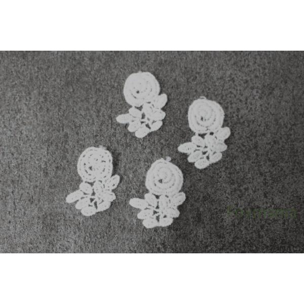 ケミカルレースモチーフ 10個 綿 花 オフ白 (MFL301KNES00)
