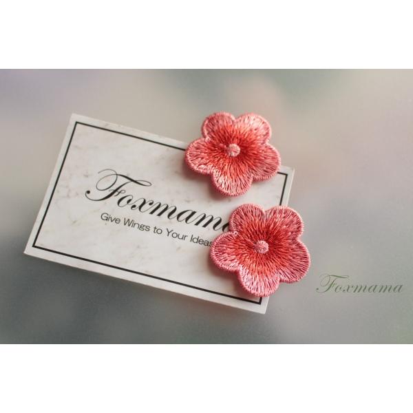 ケミカルレースモチーフ 4枚 花 ピンクx赤 (MFL331PKHL00)