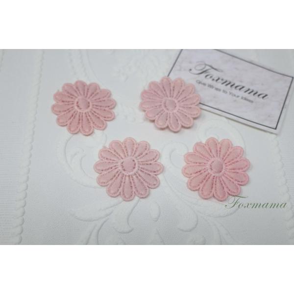 ケミカルフラワーモチーフ 4枚 花 ピンク (MFL411PKSH00)