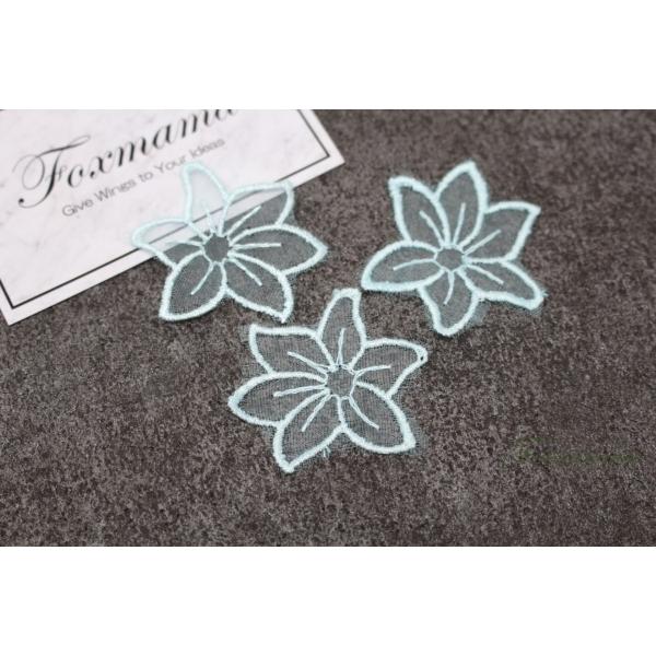 オーガンジーレースモチーフ 6枚 花 水色  (MFL423WTSA00)