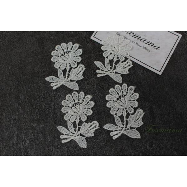 ケミカルレースモチーフ 4枚 花 オフ白・キナリ (MFL511KNSH00)
