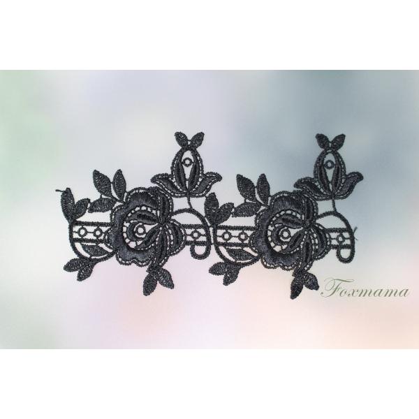 ケミカルレースモチーフ 1枚 花 オベリスク  黒 Aタイプ(MFLA01BKSE0A)