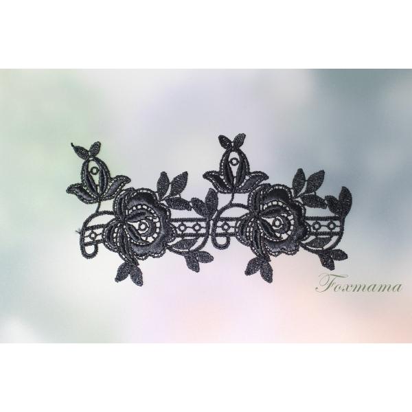 ケミカルレースモチーフ 1枚 花 オベリスク  黒 Bタイプ(MFLA01BKSE0B)