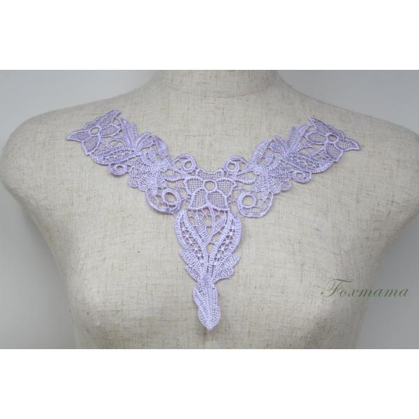 ケミカルレースモチーフ 1枚 花 フラワー 葉っぱ パステルカラー 薄紫 (MFLA31FMJH00...