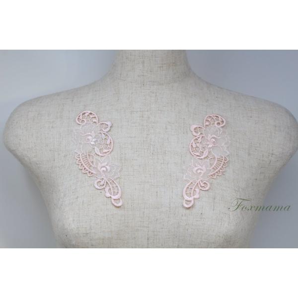 ケミカルレースモチーフ 1対 花 フラワー 薄ピンク (MFLA31FPJHJL)