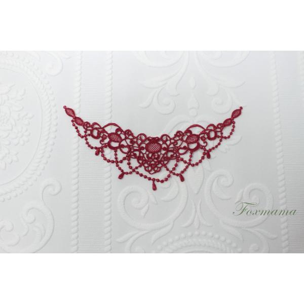 ケミカルレースモチーフ 2枚 花 えんじ (MFLA51EJSA00)