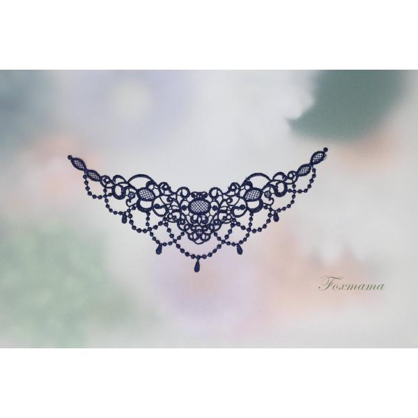 ケミカルレースモチーフ 2枚セット 花 フラワー ネイビー (MFLA51NVJH00)