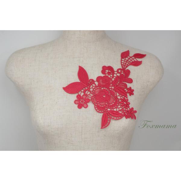 ケミカルレースモチーフ 1枚 花 濃いピンク Aタイプ (MFLB21DPSE0A)