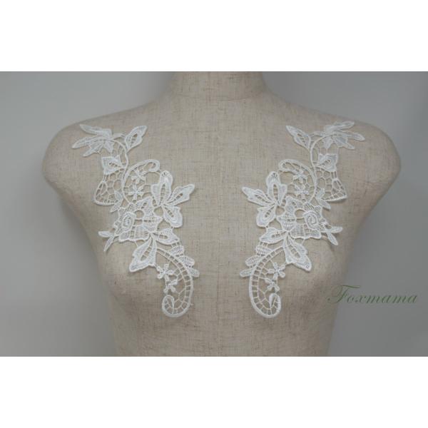 ケミカルレースモチーフ 1対 花 オフ白・キナリ (MFLB31KNSWJL)