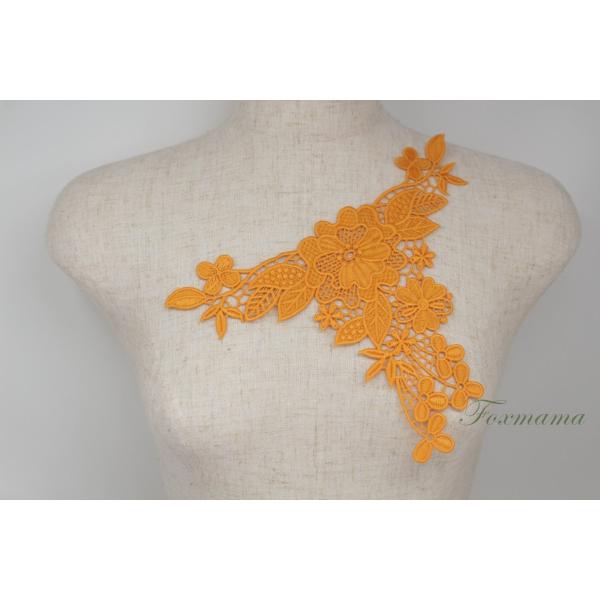 ケミカルレースモチーフ 1枚 花 オレンジ Aタイプ (MFLB31OGSE0A)