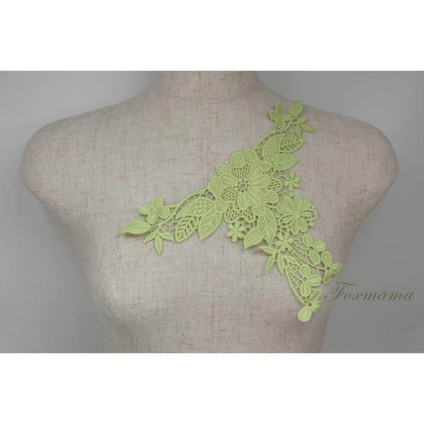 ケミカルレースモチーフ 1枚 花 黄緑 Aタイプ (MFLB31YGSE0A)