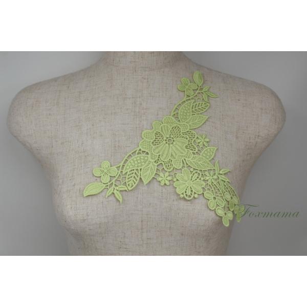 ケミカルレースモチーフ 1枚 花 黄緑 Bタイプ (MFLB31YGSE0B)