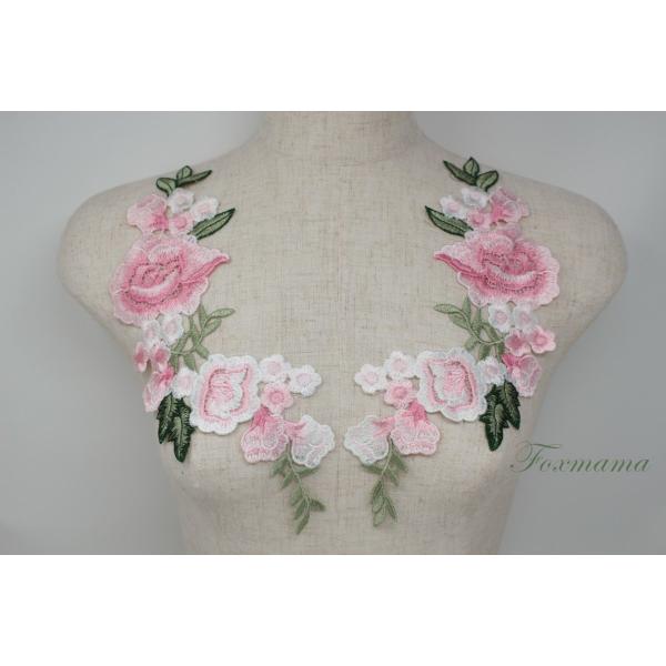 ケミカルレースモチーフ 1対 花 フラワー 薄ピンク系 (MFLB61FPHYJL)