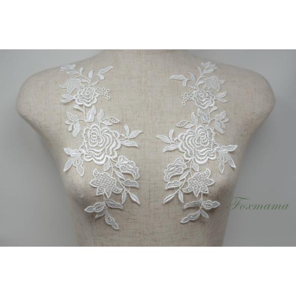 ケミカルレースモチーフ 1対 花 オフ白・キナリ (MFLB61KNSWJL)