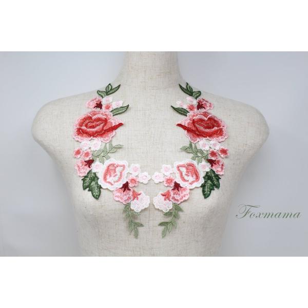 ケミカルレースモチーフ 1対 花 フラワー ピンク (MFLB61PKJJJL)