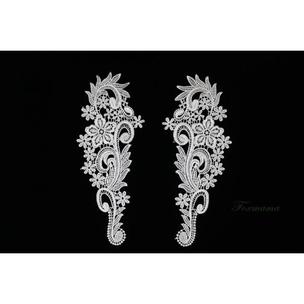 ケミカルレースモチーフ 1対 花 葉っぱ フラワー グレー (MFLB81GYJHJL)