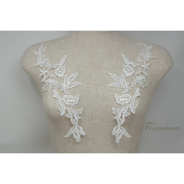 ケミカルレースモチーフ 1対 花 フラワー オフ白・キナリ (MFLB81KNSWJL)