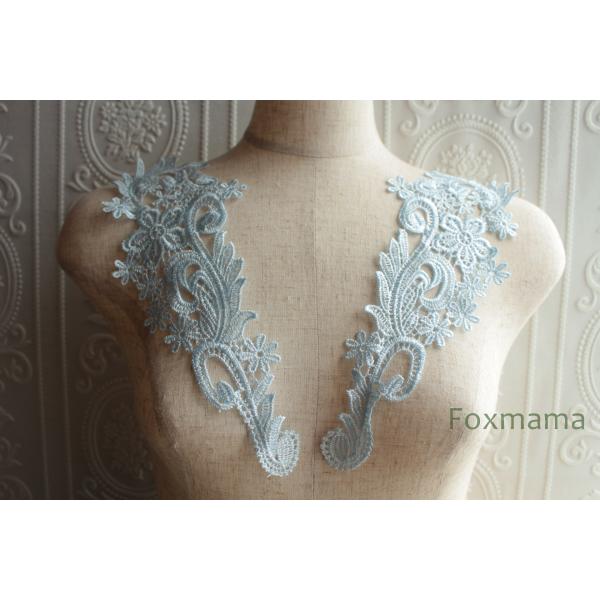 ケミカルレースモチーフ 1対 花 水色 (MFLB81WTEJJL)