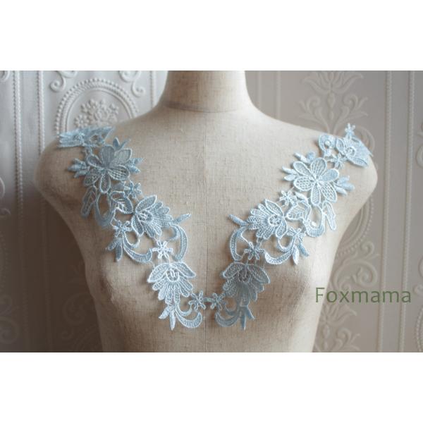 ケミカルレースモチーフ 1対 花 水色 (MFLB81WTSAJL)