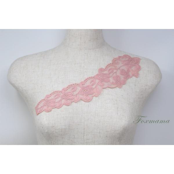 チュール刺繍モチーフ 1枚 花 ヌードピンク (MFLB82NPJH00)