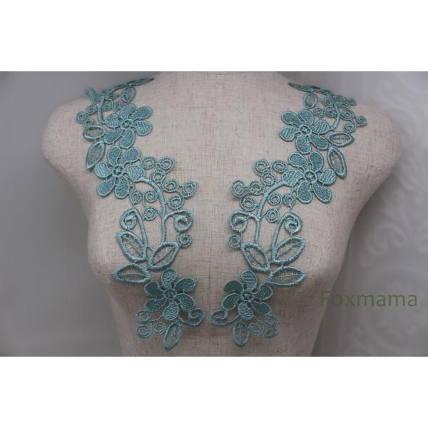 ケミカルレースモチーフ 1対 花 エメラルドグリーン色 (MFLC11ELFOJL)