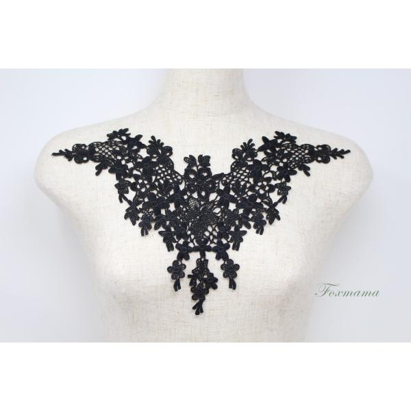 ケミカルレースモチーフ 1枚 花 黒 (MFLC21BKJL00)