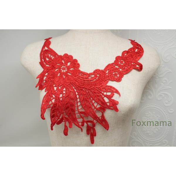 ケミカルレースモチーフ 1枚 花 赤色 (MFLC21RDFO00)