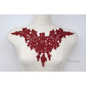 ケミカルレースモチーフ 1枚 花 ワイン色 (MFLC21WNJL00)