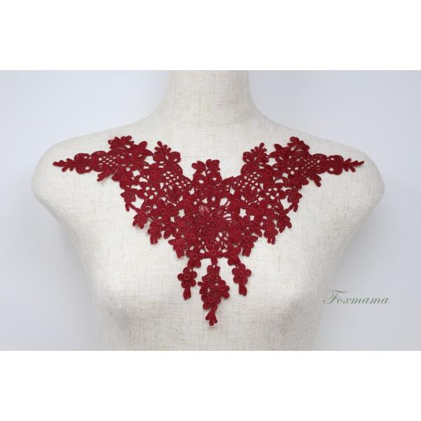 ケミカルレースモチーフ 1枚 花 ワイン色 (MFLC21WNJL00)