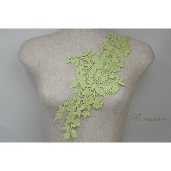 ケミカルレースモチーフ 1枚 花 黄緑 Aタイプ (MFLC51YGSE0A)