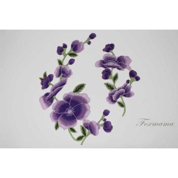 ケミカルレースモチーフ 2種セット 花 フラワー 大輪 紫 (MFLD41PPJJ2S)